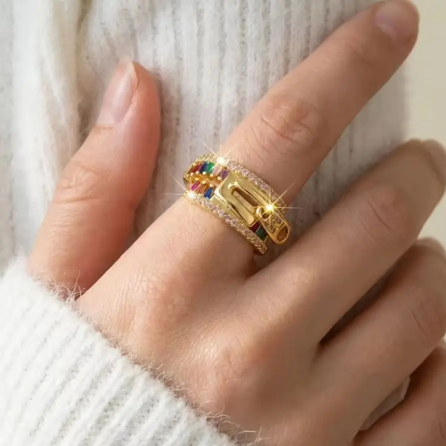 Unique Zipper Design Ring For Women Girls Colorful Cubic Zirconia Geometric Adjustable Finger Ring Party Dating Promise Jewelry
Unique Zipper Design Ring For Women Girls Colorful Cubic Zirconia Geometric Adjustable Finger Ring Party Dating Promise Jewelry
