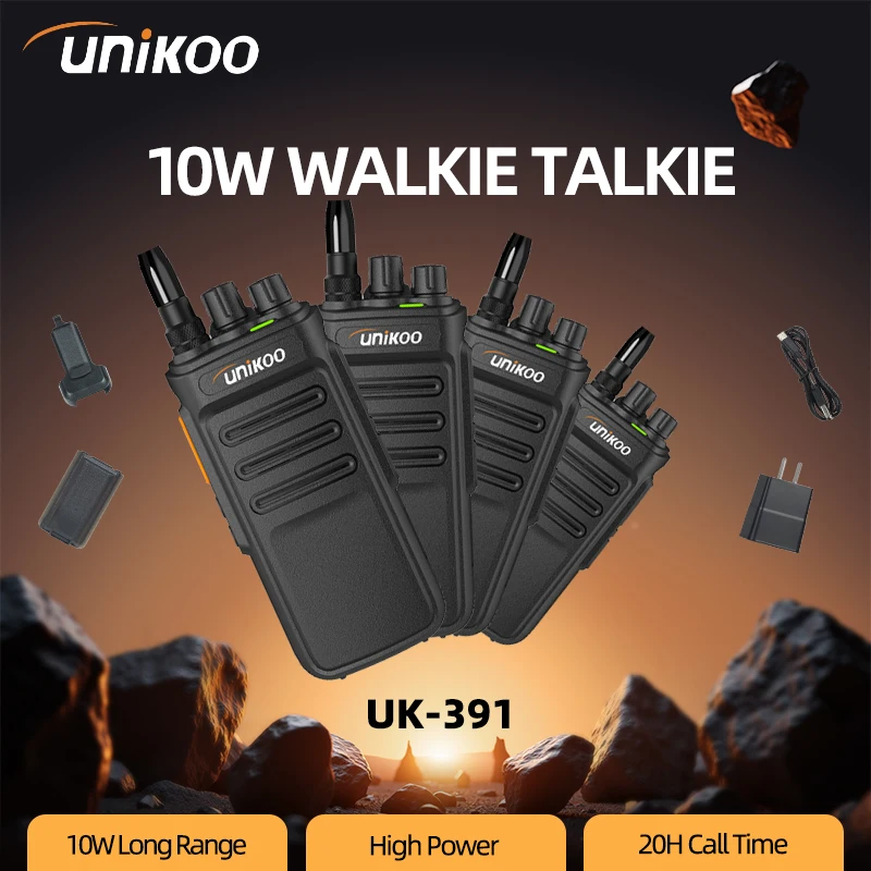 4 PCS UNIKOO UK391 10W Walkie Talkie Long Range Radio PMR/FRS License-free Communicator Walkie-talkie Two-way Radio Transceiver
4 PCS UNIKOO UK391 10W Walkie Talkie Long Range Radio PMR/FRS License-free Communicator Walkie-talkie Two-way Radio Transceiver