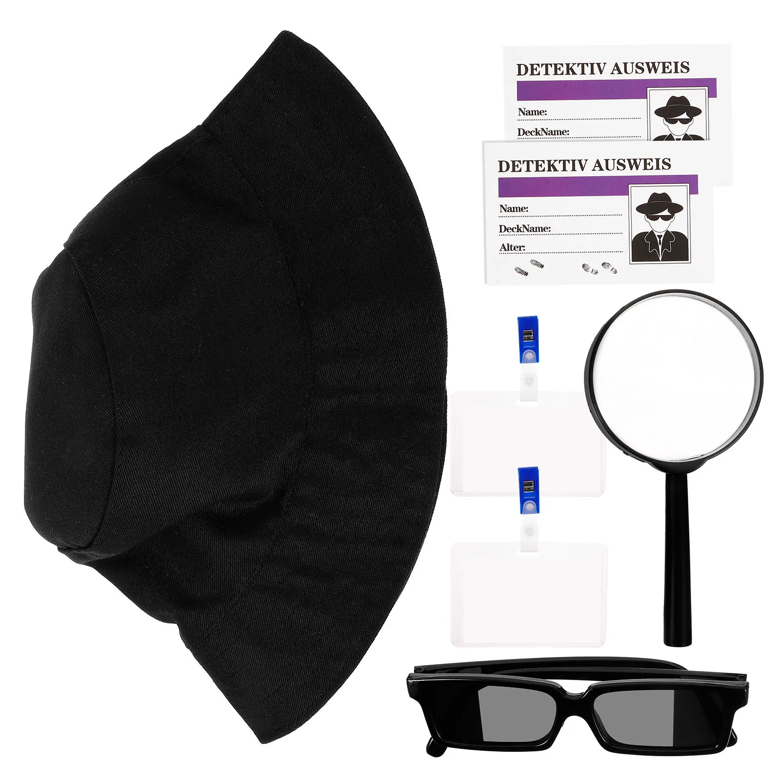 1Set Detective Costume Set Realistic Role Play Props with Hat Glasses Magnifying Lens Fake Id Card for Unisex Pretend Play
1Set Detective Costume Set Realistic Role Play Props with Hat Glasses Magnifying Lens Fake Id Card for Unisex Pretend Play