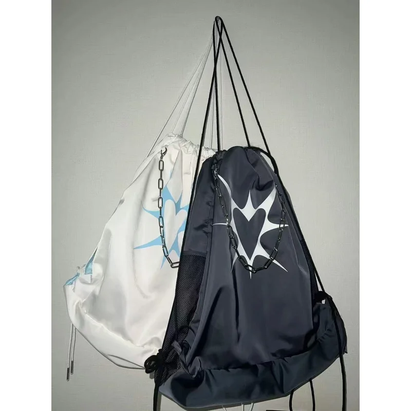 Черный рюкзак унисекс Y2k на шнурке, легкая мягкая сумка на шнурке, женские корейские рюкзаки, белые дорожные сумки Ins, школьная сумка для колледжа
Черный рюкзак унисекс Y2k на шнурке, легкая мягкая сумка на шнурке, женские корейские рюкзаки, белые дорожные сумки Ins, школьная сумка для колледжа