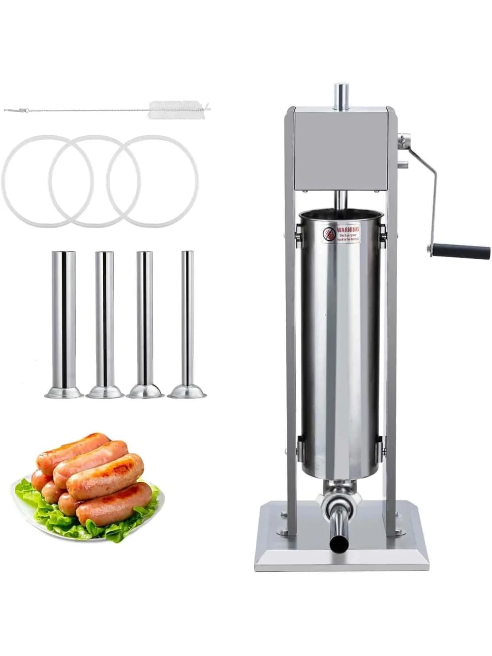 22LBS 10L Stainless Steel Sausage Stuffer With 4 Tubes 2 Speed Manual Meat Filler For Home And Commercial Use
22LBS 10L Stainless Steel Sausage Stuffer With 4 Tubes 2 Speed Manual Meat Filler For Home And Commercial Use