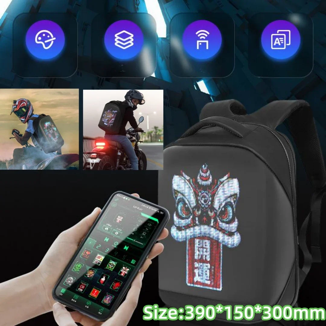 New Smart APP Control DIY Multilingual LED Backpack Portable Walking Billboard Outdoor Led DisplayScreen Bag Motorcycle Backpack
New Smart APP Control DIY Multilingual LED Backpack Portable Walking Billboard Outdoor Led DisplayScreen Bag Motorcycle Backpack