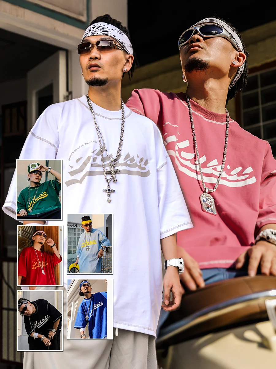ACUSA JEANS Short Sleeve T-Shirt Pure Cotton Printed Casual Small Collar Summer Breathable Sweat Absorbent Unisex Hip Hop Style
ACUSA JEANS Short Sleeve T-Shirt Pure Cotton Printed Casual Small Collar Summer Breathable Sweat Absorbent Unisex Hip Hop Style