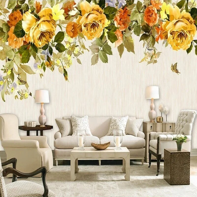 European And American Elegant Hand-Painted Yellow Pastoral Flowers And Floral Wall Paintings For TV Hotel Background
European And American Elegant Hand-Painted Yellow Pastoral Flowers And Floral Wall Paintings For TV Hotel Background