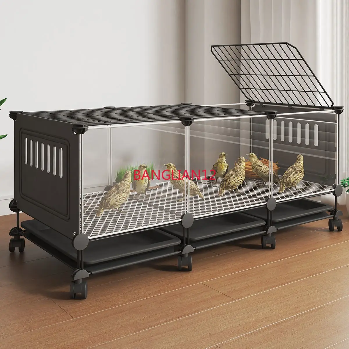 Premium Quail Cage with Pulley Droppings Tray - Indoor Large Chicken Coop Protecting Chicks Feet Mesh Predator Proof Secure Run
Premium Quail Cage with Pulley Droppings Tray - Indoor Large Chicken Coop Protecting Chicks Feet Mesh Predator Proof Secure Run
