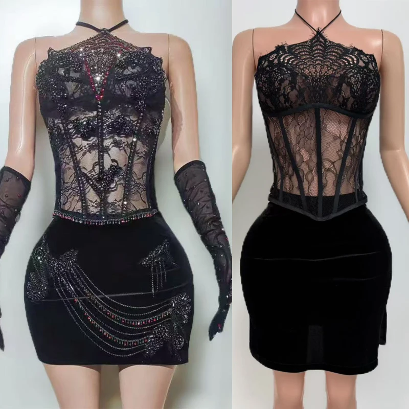 Women Celebrate Festival Outfit Halloween Bar Ds Dj Black Velvet Party Dress Stage Performance Costume Rave Clothes XS11083
Women Celebrate Festival Outfit Halloween Bar Ds Dj Black Velvet Party Dress Stage Performance Costume Rave Clothes XS11083