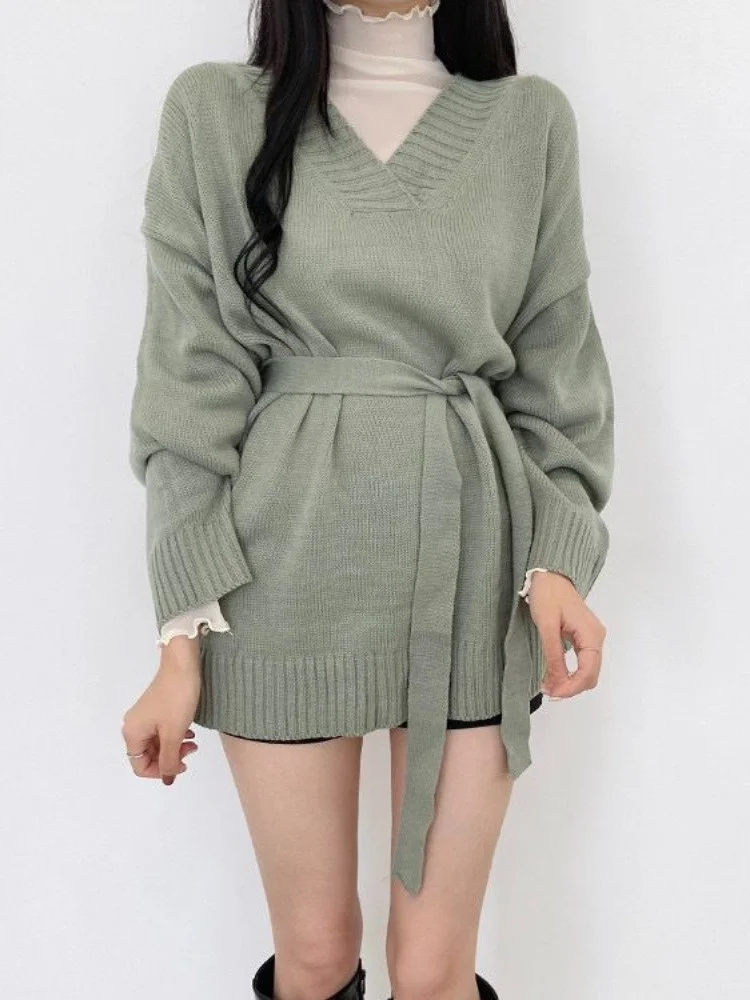 Slimming V-Ne Tied Waist Knitwear Sweater Women's Mid-Length Winter New Sle Soft Cozy Korean Sle Inner Wear Top
Slimming V-Ne Tied Waist Knitwear Sweater Women's Mid-Length Winter New Sle Soft Cozy Korean Sle Inner Wear Top