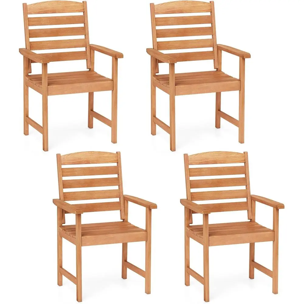 4-Piece Wooden Outdoor Dining Set with High Backrests and Slatted Seats for Patio, Deck, and Garden
4-Piece Wooden Outdoor Dining Set with High Backrests and Slatted Seats for Patio, Deck, and Garden