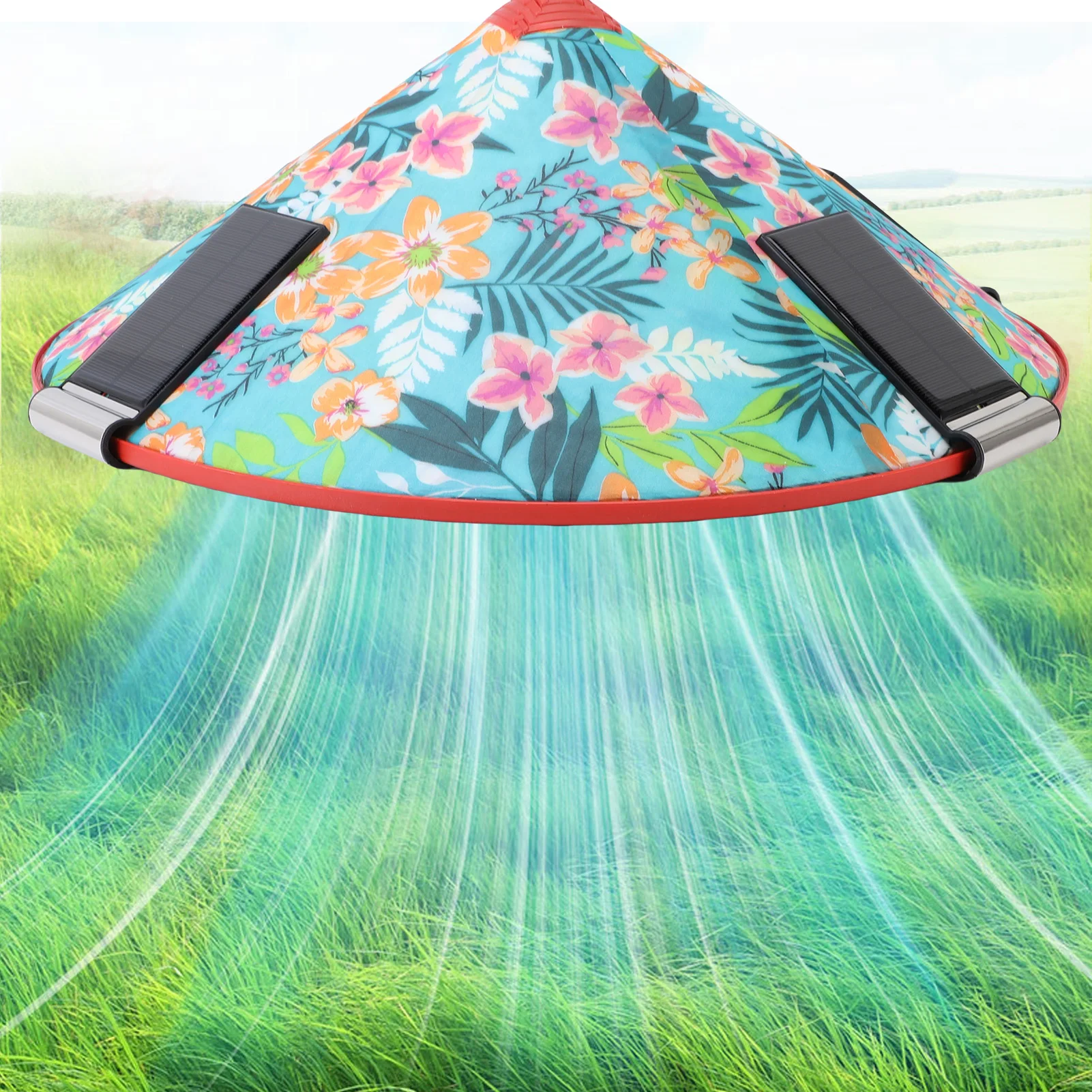 Floral Solar Fan Hat with 4 Quiet Cooling Fans Rainproof Headlamp UPF 50+ for Outdoor Fishing Gardening Work Lightweight Sun
Floral Solar Fan Hat with 4 Quiet Cooling Fans Rainproof Headlamp UPF 50+ for Outdoor Fishing Gardening Work Lightweight Sun