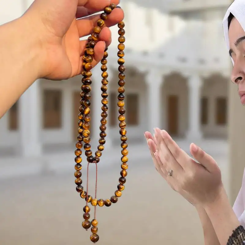 Natural Tiger's Eye 108 Beads Tasbih Prayer Beads with Red Cord Spiritual Meditation Jewelry
Natural Tiger's Eye 108 Beads Tasbih Prayer Beads with Red Cord Spiritual Meditation Jewelry