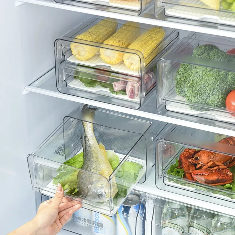 Штабелируемый ящик для хранения продуктов, прозрачный контейнер для хранения свежих продуктов большой емкости, многоразовый компактный органайзер для овощей и холодильника
Штабелируемый ящик для хранения продуктов, прозрачный контейнер для хранения свежих продуктов большой емкости, многоразовый компактный органайзер для овощей и холодильника