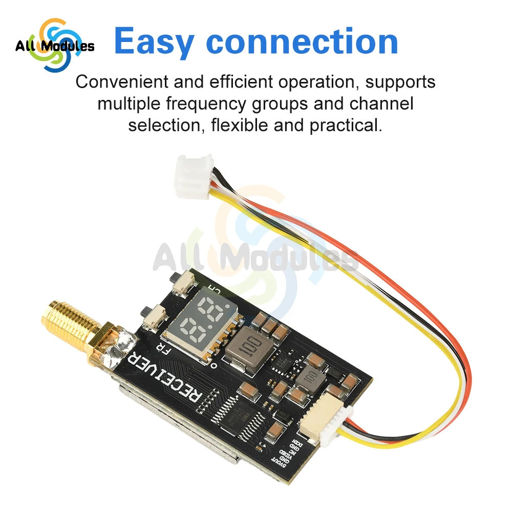 RX1264-CPB Wireless FPV Image Transmission Module 1.2G 64 Channel Compact High Sensitivity Receiver Module for FPV Drones
RX1264-CPB Wireless FPV Image Transmission Module 1.2G 64 Channel Compact High Sensitivity Receiver Module for FPV Drones