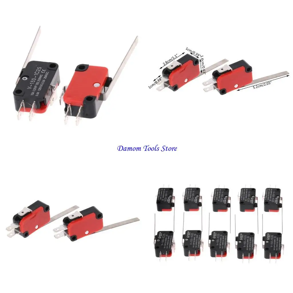 57BE 10pcs V-153-1C25 Limit Switches Long Straight Hinge Lever Type SPDT Micro Switch
57BE 10pcs V-153-1C25 Limit Switches Long Straight Hinge Lever Type SPDT Micro Switch