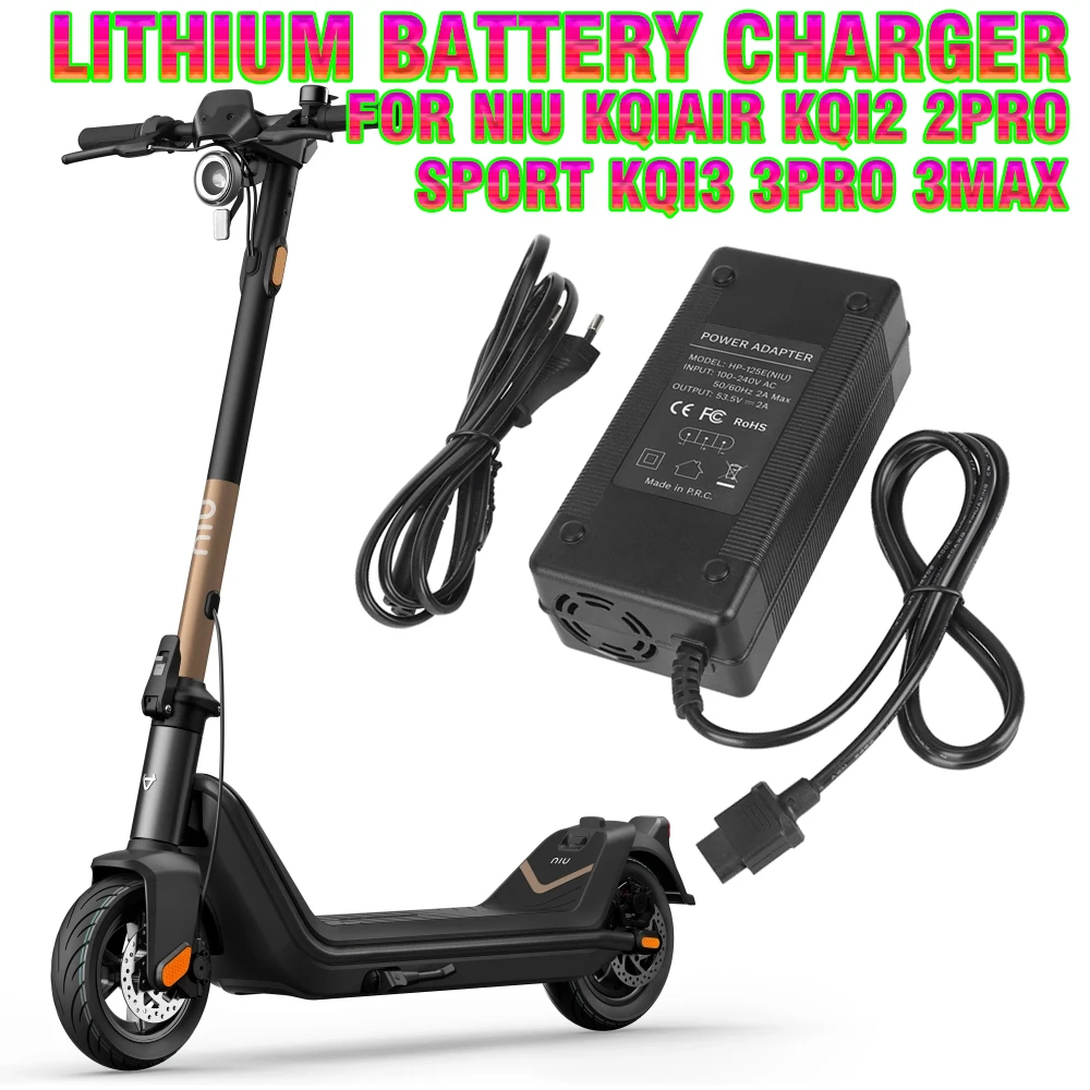 53.5V 2A Lithium Battery Charger with IEC connector Accessories For Niu KqiAir KQi2 2Pro Sport KQi3 3Pro 3Max Electric Scooter
53.5V 2A Lithium Battery Charger with IEC connector Accessories For Niu KqiAir KQi2 2Pro Sport KQi3 3Pro 3Max Electric Scooter