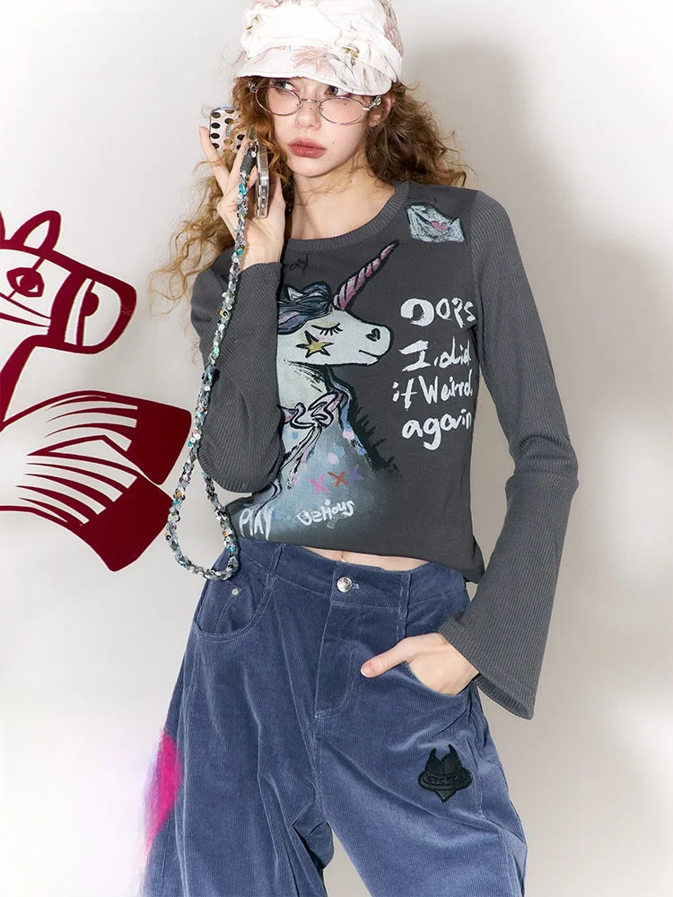 Glamorous Fairy ket Drunken Bell Sve fiti Long Sve Women's T-irt Early Spring Slim Fit Inner Wear Top
Glamorous Fairy ket Drunken Bell Sve fiti Long Sve Women's T-irt Early Spring Slim Fit Inner Wear Top