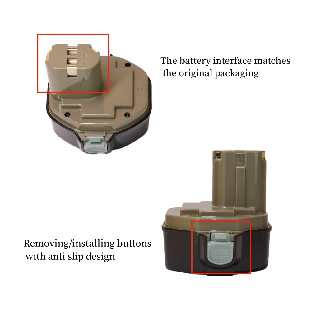 14.4V NI-MH Replacement Battery for Makita 14.4V PA14 1420 1422 1433 1434 1435 1435F 192699-A 4800mAh Electric tool battery
14.4V NI-MH Replacement Battery for Makita 14.4V PA14 1420 1422 1433 1434 1435 1435F 192699-A 4800mAh Electric tool battery