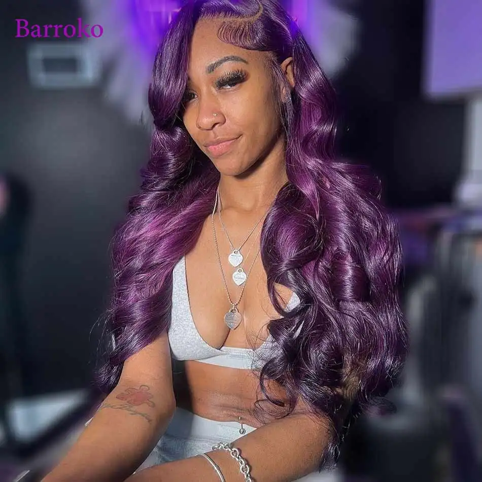 Purple Colored Wig Cosplay Transparent 13X6 Lace Front Wigs Remy 100%Human Hair Body Wave Wig For Women Pre Plucked Brazilian
Purple Colored Wig Cosplay Transparent 13X6 Lace Front Wigs Remy 100%Human Hair Body Wave Wig For Women Pre Plucked Brazilian