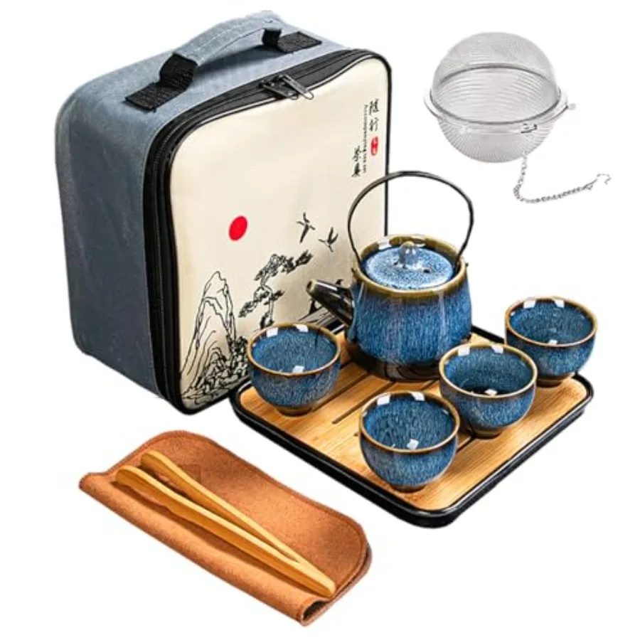 Chinese/Japanese Tea Set, Tea Sets for Women/Adults, Gongfu/Porcelain Tea Set, Tea tray and Filter Included, Suitable for Picni
Chinese/Japanese Tea Set, Tea Sets for Women/Adults, Gongfu/Porcelain Tea Set, Tea tray and Filter Included, Suitable for Picni