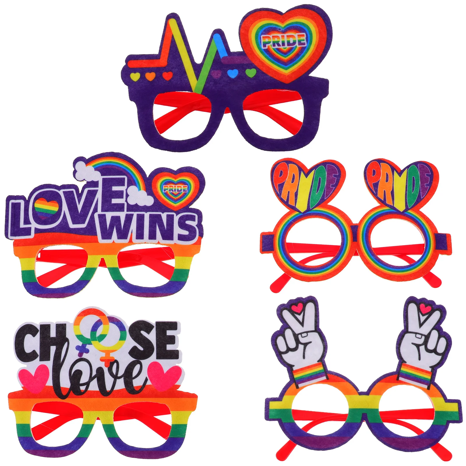 5 Pcs Pride Glasses Colorful Novelty Party Eyeglasses Photo Props Decorative Frames Costume Accessories Lightweight
5 Pcs Pride Glasses Colorful Novelty Party Eyeglasses Photo Props Decorative Frames Costume Accessories Lightweight