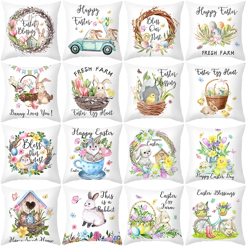 Easter Rabbit Eggs Pillowcase Happy Easter Decoration For Home Bunny Easter Cotton Pillow Case Easter Party Supplies 45X45CM
Easter Rabbit Eggs Pillowcase Happy Easter Decoration For Home Bunny Easter Cotton Pillow Case Easter Party Supplies 45X45CM