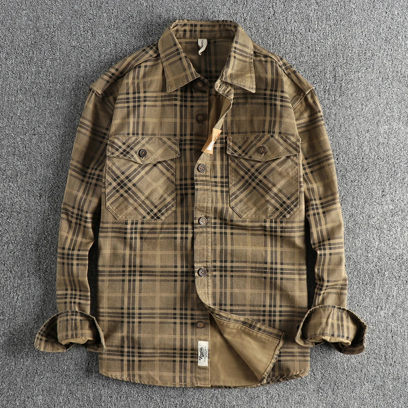 Premium American Style Long Sleeve Plaid Shirt Men's Casual Washed Pure Cotton Autumn Versatile Standard Fit Breathable Outer...
Premium American Style Long Sleeve Plaid Shirt Men's Casual Washed Pure Cotton Autumn Versatile Standard Fit Breathable Outer...