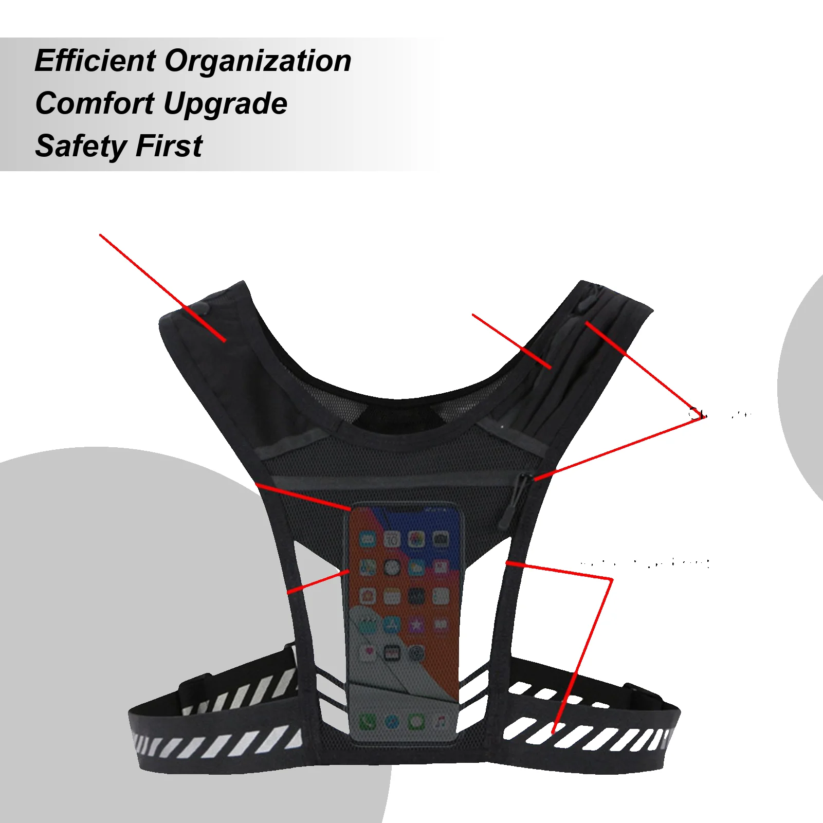 Running Phone Holder Vest Breathable Mesh Cycling Vest Unisex Adjustable Buckle Running Chest Pouch Elastic for Men Women
Running Phone Holder Vest Breathable Mesh Cycling Vest Unisex Adjustable Buckle Running Chest Pouch Elastic for Men Women