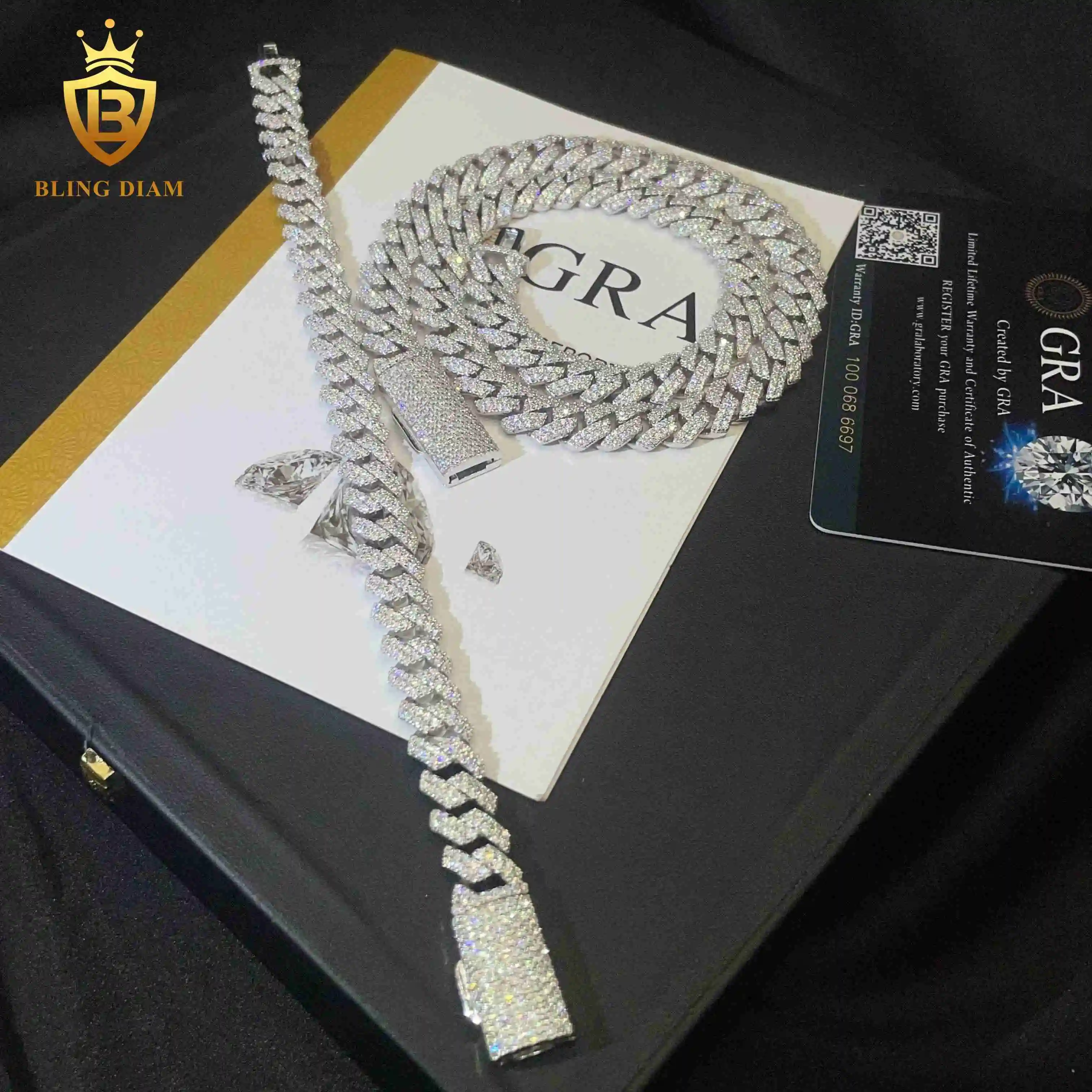 Trendy Wholesale 10MM VVS Diamond Cuban Link Chain 925 Silver Moissanite Men Miami Cuban Link
Trendy Wholesale 10MM VVS Diamond Cuban Link Chain 925 Silver Moissanite Men Miami Cuban Link