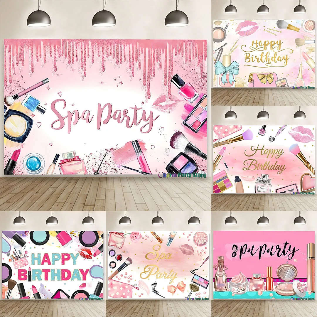 Charm Spa Party Themed Backdrop for Photography Pink Beauty Makeup Girl princceess Birthday Party Decor Background Photo Studio
Charm Spa Party Themed Backdrop for Photography Pink Beauty Makeup Girl princceess Birthday Party Decor Background Photo Studio