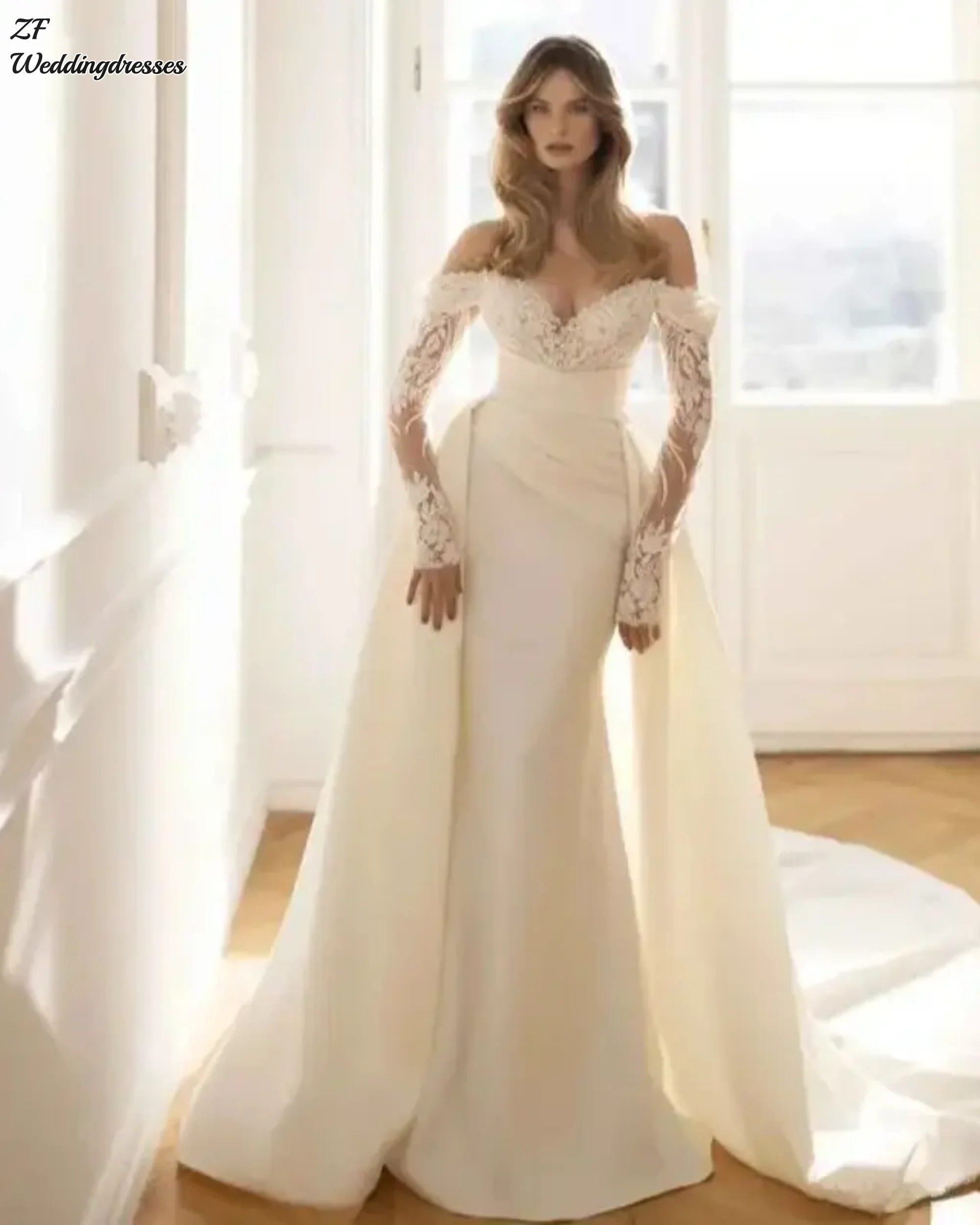 Customized Wedding Dresses Mermaid 2 in 1 Satin For Bride Elegant Sweetheart With Beading Plus Sizes Vestidos De Novias
Customized Wedding Dresses Mermaid 2 in 1 Satin For Bride Elegant Sweetheart With Beading Plus Sizes Vestidos De Novias