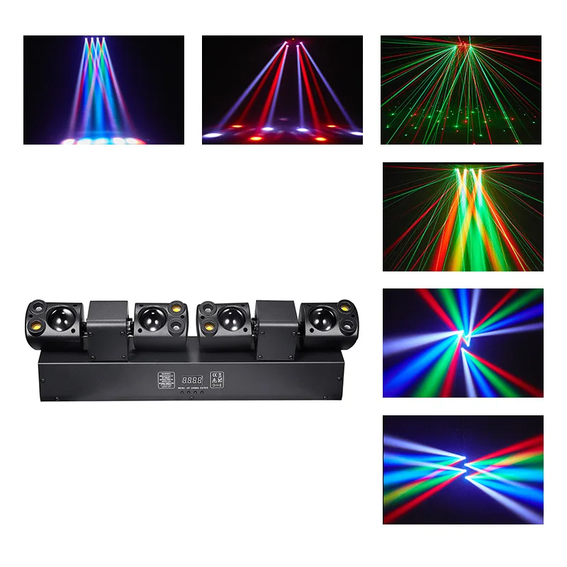 80W Dual Moving Head LED Light, Red Green Laser & Yellow Strobe, DMX512 Remote Control, for DJ Disco Stage Party
80W Dual Moving Head LED Light, Red Green Laser & Yellow Strobe, DMX512 Remote Control, for DJ Disco Stage Party