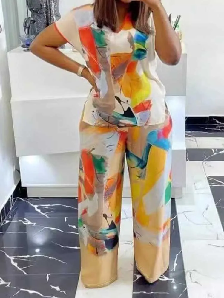 2 Piece Sets Women Outfit Fashion Print Top and Trousers Female Clothing Summer Suit Pants for Ladies Casual Plus Size Clothes
2 Piece Sets Women Outfit Fashion Print Top and Trousers Female Clothing Summer Suit Pants for Ladies Casual Plus Size Clothes