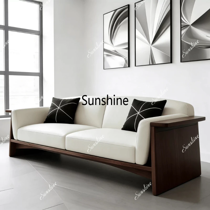 New Chinese-style solid wood sofa living room minimalist light luxury leather cloth straight row furniture
New Chinese-style solid wood sofa living room minimalist light luxury leather cloth straight row furniture
