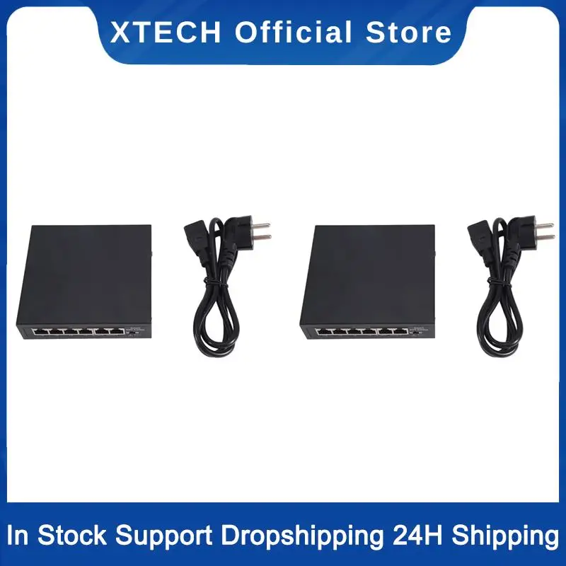 XTECH 2X POE-переключатель, 6 портов, 100 Мбит/с, 4 Poe + 2 Uplink с внутренней мощностью, офисный домашний сетевой концентратор для IP-камеры, вилка европейского стандарта
XTECH 2X POE-переключатель, 6 портов, 100 Мбит/с, 4 Poe + 2 Uplink с внутренней мощностью, офисный домашний сетевой концентратор для IP-камеры, вилка европейского стандарта