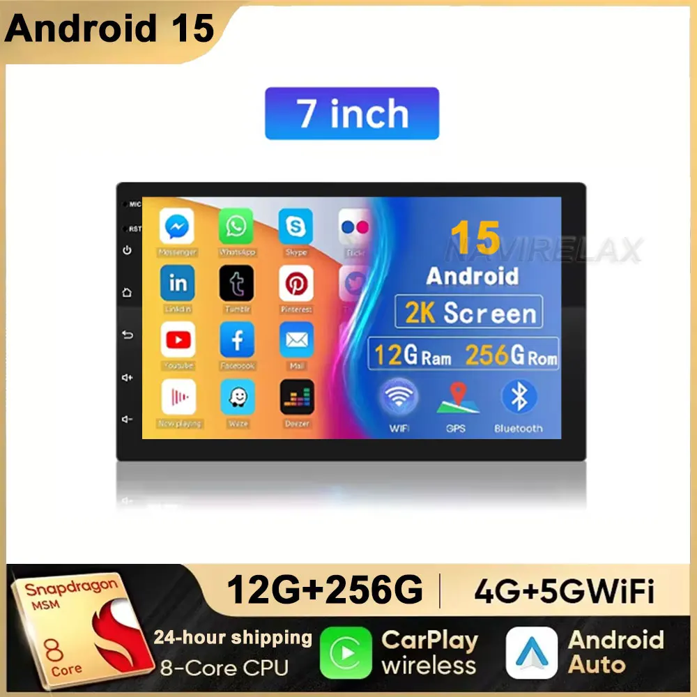 Car Radio 2 Din Android 15 Auto Carplay Universal 7" Multimedia Player for Nissan Honda Toyota Lada Volkswagen Hyundai benz BMW
Car Radio 2 Din Android 15 Auto Carplay Universal 7" Multimedia Player for Nissan Honda Toyota Lada Volkswagen Hyundai benz BMW