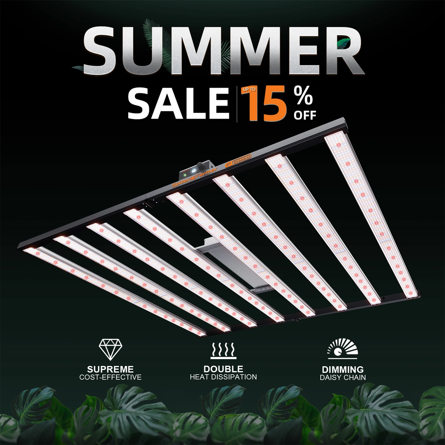 2026 Spider Farmer G1000W LED Grow Light Full Spectrum Dimmable for 150x150cm Grow Tent
2026 Spider Farmer G1000W LED Grow Light Full Spectrum Dimmable for 150x150cm Grow Tent