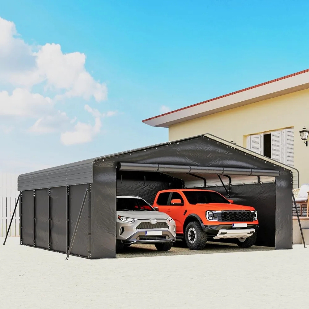 20x20 Ft Heavy-duty Metal Carport with Galvanized Steel Roof, Removable Sidewalls, 4 Support Legs, Outdoor Carport
20x20 Ft Heavy-duty Metal Carport with Galvanized Steel Roof, Removable Sidewalls, 4 Support Legs, Outdoor Carport