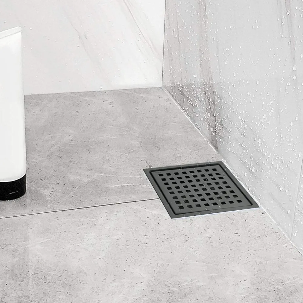 6-inch square shower drainage kit with mesh cover, dual filters, durable 304 stainless steel and PVC base drainage kit
6-inch square shower drainage kit with mesh cover, dual filters, durable 304 stainless steel and PVC base drainage kit
