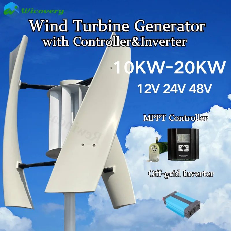 15KW Vertical Axis Maglev Wind Turbine High Voltage Generator 10KW 24V 48V With Charge Controller Household Windmill Free Energy
15KW Vertical Axis Maglev Wind Turbine High Voltage Generator 10KW 24V 48V With Charge Controller Household Windmill Free Energy