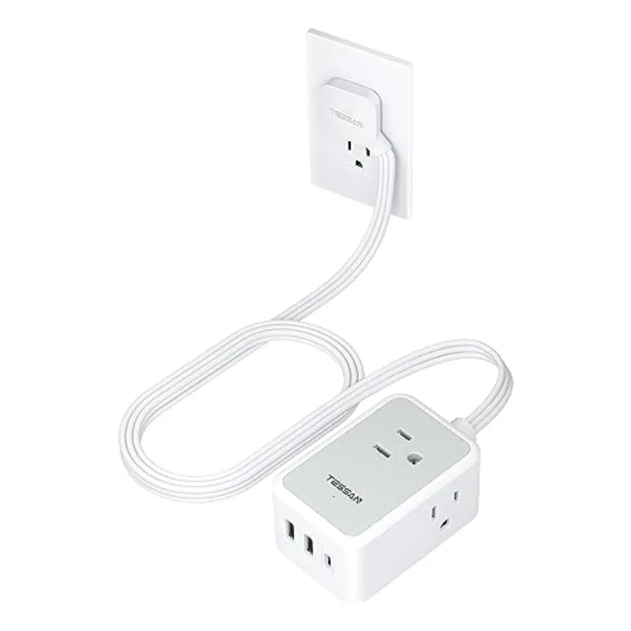 Small Flat Plug Power Strip, Ultra Thin Extension Cord 5 ft, 3 AC Outlets with 3 USB Ports 1 USB C,Multiple Wall Outlet Extende
Small Flat Plug Power Strip, Ultra Thin Extension Cord 5 ft, 3 AC Outlets with 3 USB Ports 1 USB C,Multiple Wall Outlet Extende