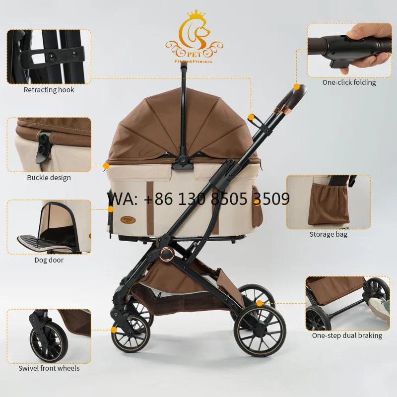 3-in-1 Detachable Waterproof Comfortable Small Lightweight Pink Cat Dog Pet Stroller with 4-Wheel Foldable Design
3-in-1 Detachable Waterproof Comfortable Small Lightweight Pink Cat Dog Pet Stroller with 4-Wheel Foldable Design