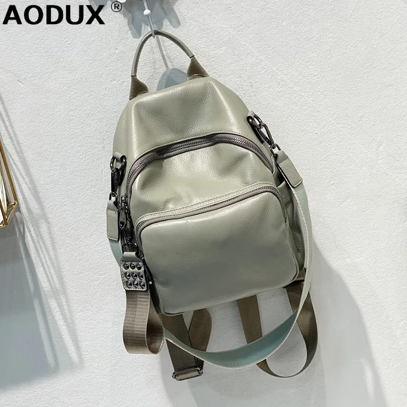 Женский рюкзак из 100% мягкой телячьей кожи AODUX, двухфункциональный рюкзак из натуральной воловьей кожи с верхним слоем, сумка на одно плечо
Женский рюкзак из 100% мягкой телячьей кожи AODUX, двухфункциональный рюкзак из натуральной воловьей кожи с верхним слоем, сумка на одно плечо
