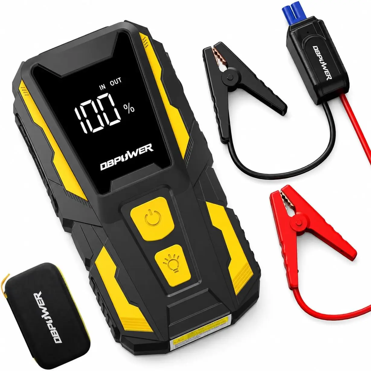 5000A Jump Starter for 10L Gas/8L Diesel, 74Wh 12V Portable Battery Pack with Display, LED Light & Case
5000A Jump Starter for 10L Gas/8L Diesel, 74Wh 12V Portable Battery Pack with Display, LED Light & Case