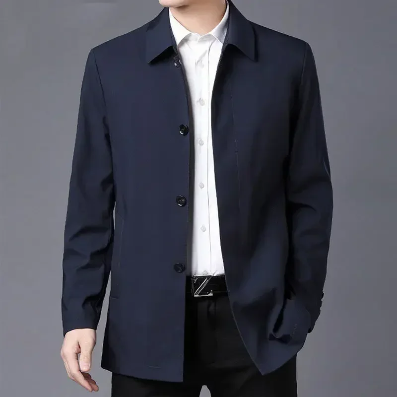 Brand Top Quality Spring Men's Trench Coat Solid Color Mid-length Jacket Casual Business Lapel Windbreak Jackets Men Coats
Brand Top Quality Spring Men's Trench Coat Solid Color Mid-length Jacket Casual Business Lapel Windbreak Jackets Men Coats