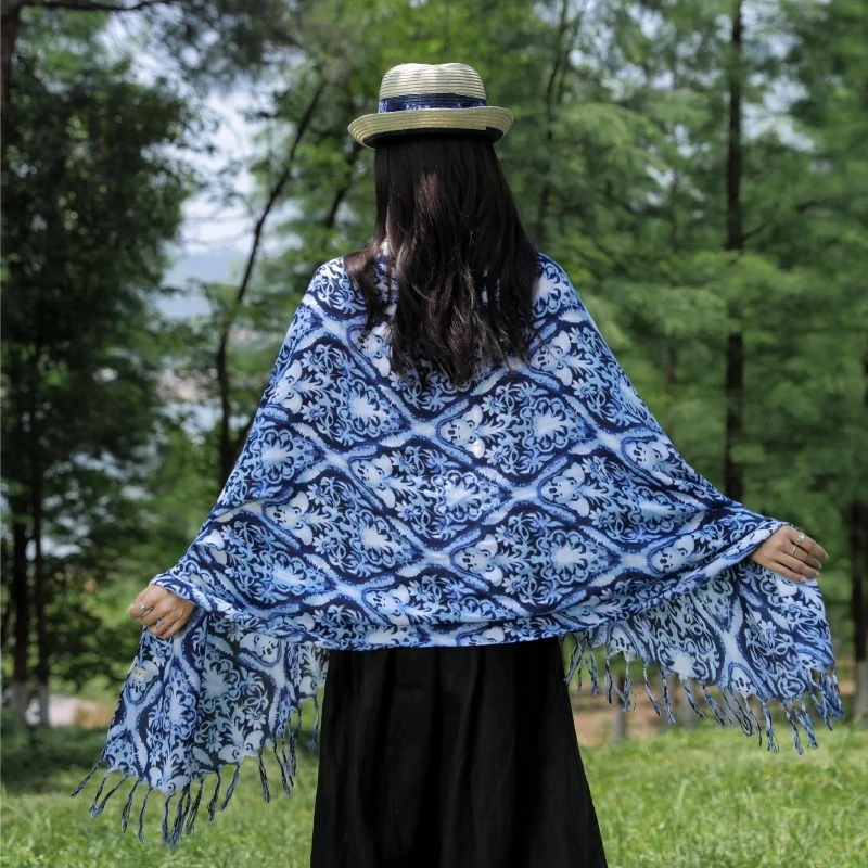 Ethnic Storm Southern Imitation Wax Printing Scarf Tie Dyeing Scarf Navy Blue Shawl Travel Fashion Sunscreen Long Scarf
Ethnic Storm Southern Imitation Wax Printing Scarf Tie Dyeing Scarf Navy Blue Shawl Travel Fashion Sunscreen Long Scarf