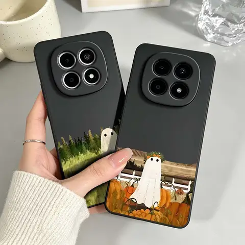Komik Cadılar Bayramı Karikatür Hayaleti Xiaomi Mi Poco X8 X7 X6 X5 X4 X3 M8 M7 M6 M5 F8 F7 F5 Pro 4G 5G Siyah Yumuşak Kılıf Telefon Kılıfı