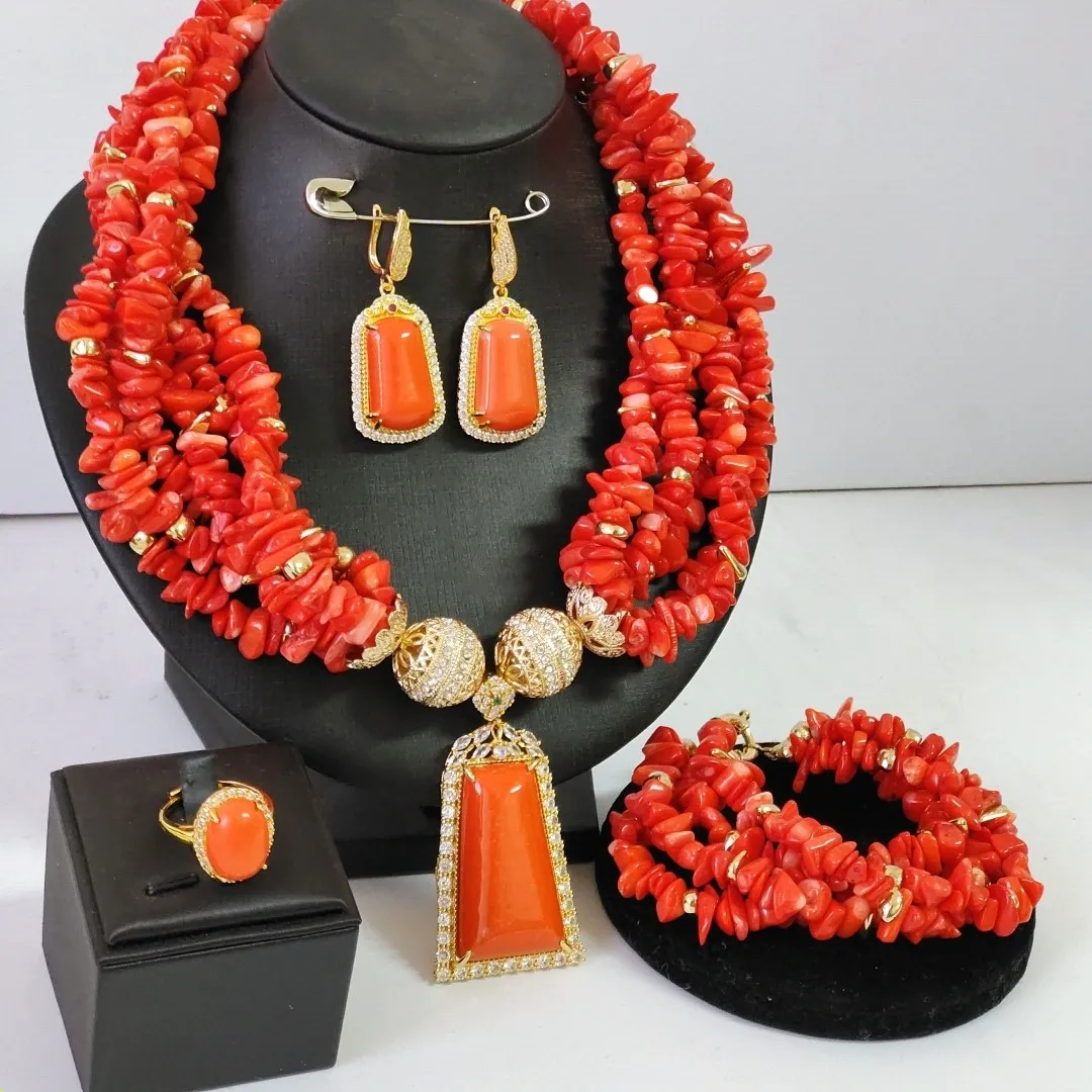 Real Orange African Coral Beads for Weddings Nigerian Necklaces Bridal Sets
Real Orange African Coral Beads for Weddings Nigerian Necklaces Bridal Sets