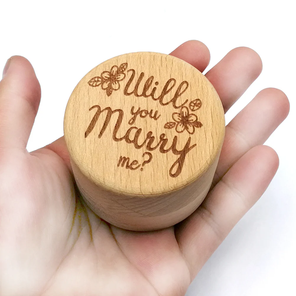 Wooden Ring Box Vintage Rustic Round Design for Wedding Engagement Proposal with Sweet Will You Marry Me Message Ring Holder
Wooden Ring Box Vintage Rustic Round Design for Wedding Engagement Proposal with Sweet Will You Marry Me Message Ring Holder