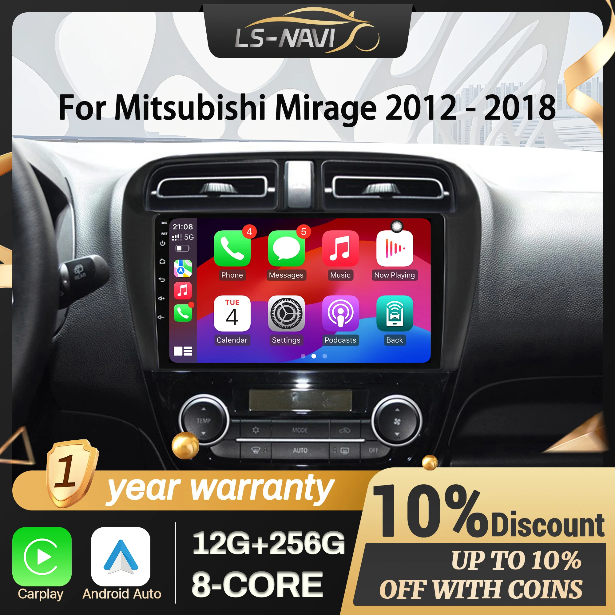 For Mitsubishi Mirage 2012-2018 Android 14 Car Radio Multimedia Navigation Wireless CarPlay Touch Screen Bluetooth Stereo
For Mitsubishi Mirage 2012-2018 Android 14 Car Radio Multimedia Navigation Wireless CarPlay Touch Screen Bluetooth Stereo