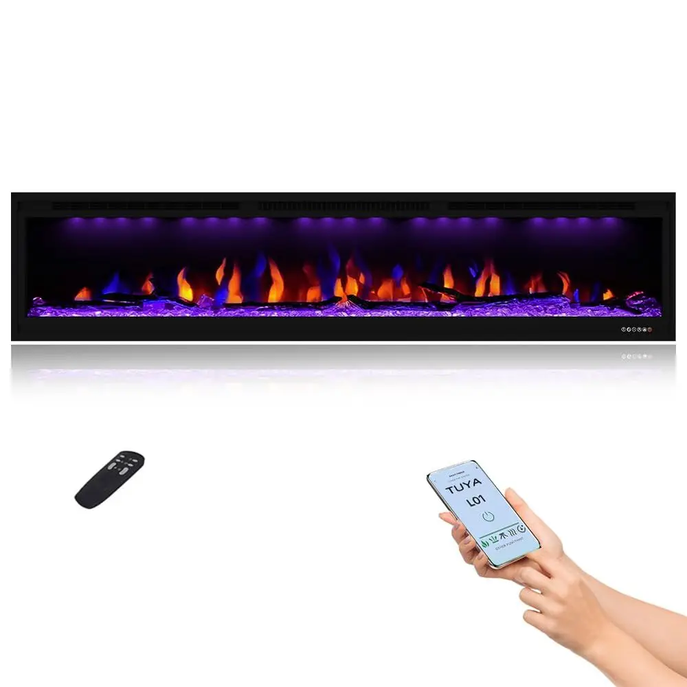 74 WiFi Smart Electric Fireplace, Recessed ampWall Mounted Fireplace Heater, Adjustable Flame Color, Remote ampTouch Control wi
74 WiFi Smart Electric Fireplace, Recessed ampWall Mounted Fireplace Heater, Adjustable Flame Color, Remote ampTouch Control wi