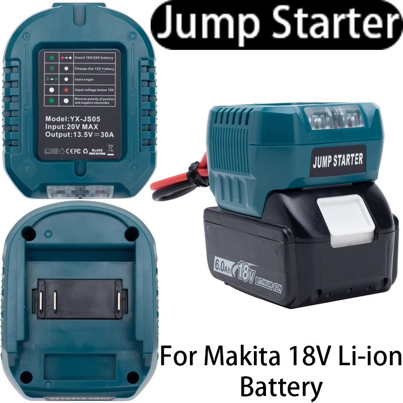 Jump starter for Makita 18V Li-ion battery power supply jumper clip portable car charger jump starter Power Tool Accessory
Jump starter for Makita 18V Li-ion battery power supply jumper clip portable car charger jump starter Power Tool Accessory